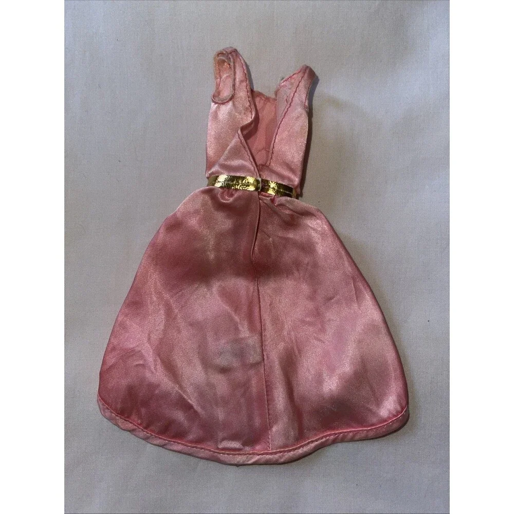 VTG Barbie 1971 Growing Pretty Hair Pink Satin Dress #1144